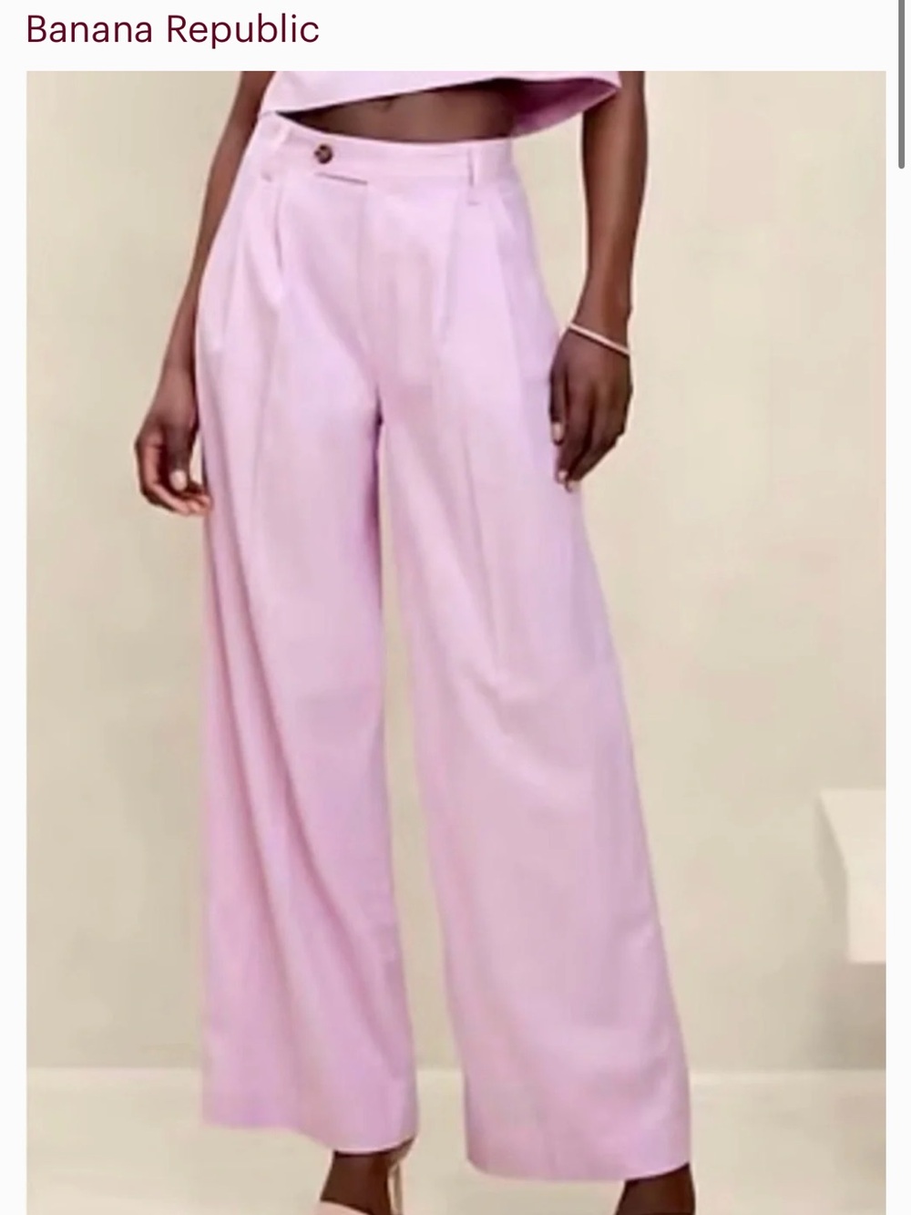 Banana Republic Pastel Lilac Wide-Leg Trousers